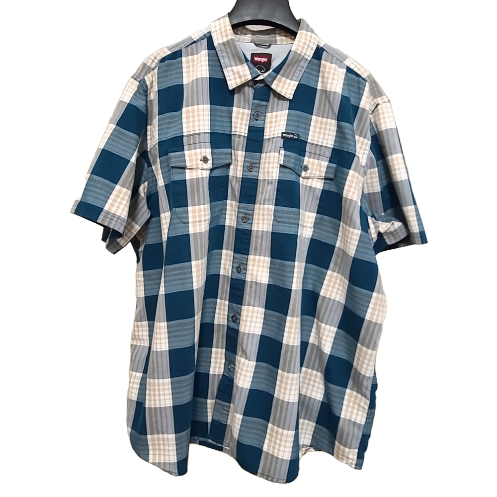 Wrangler Men's Blue Plaid Shirt